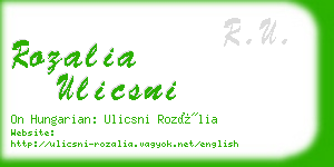 rozalia ulicsni business card